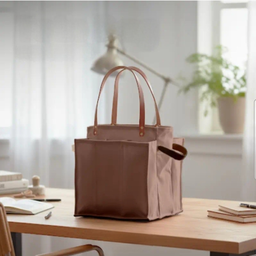 Canvas Brown Tote Bag- NEW